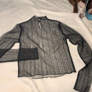 Black long sleeved sheer shirt